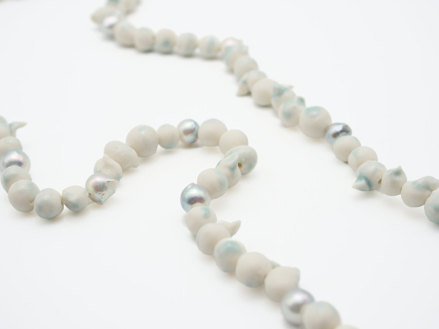 Japanese Aokoya Baroque Sea Pearl Porcelain Beads Necklace