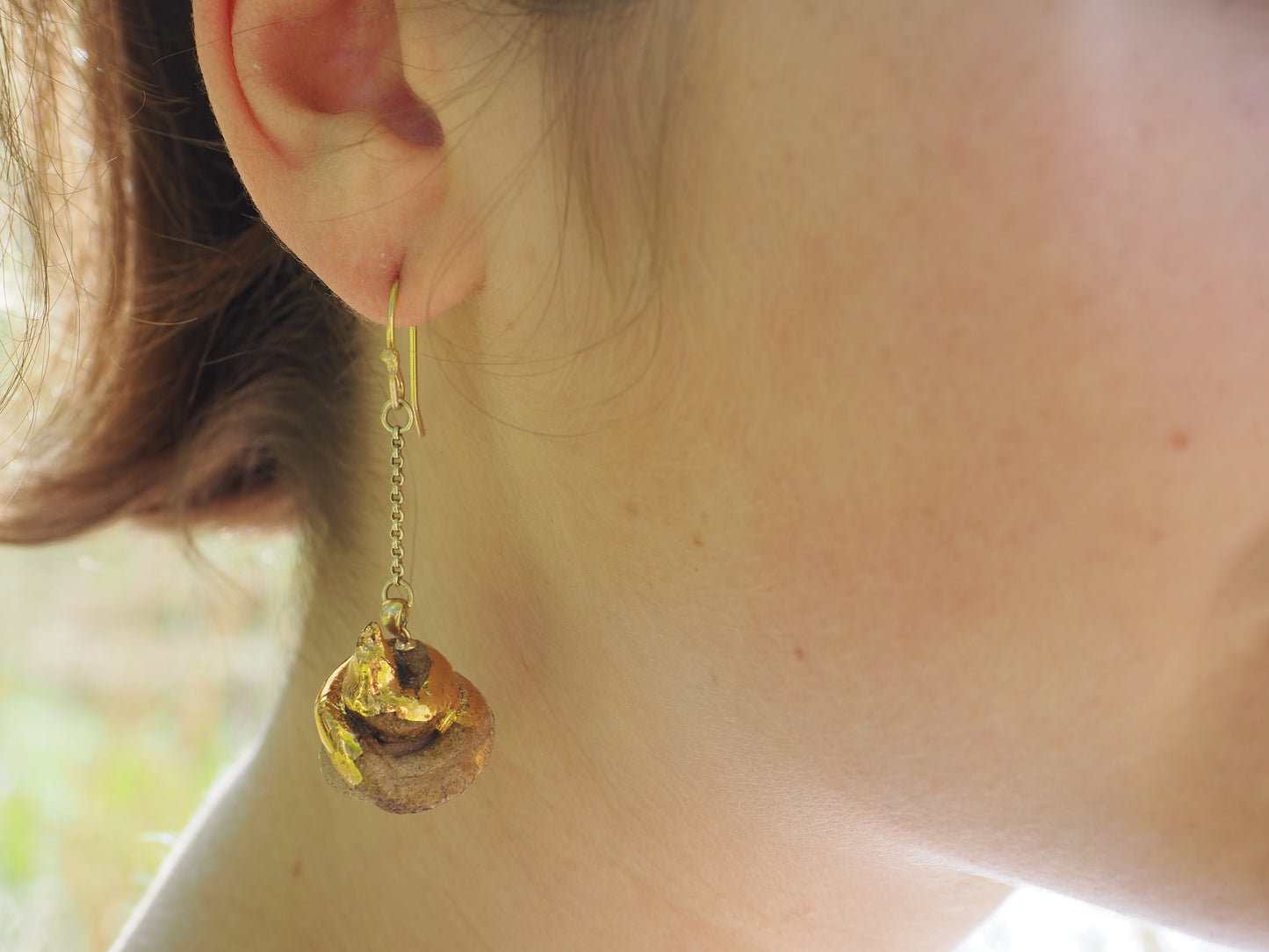 Real Yellow Gold Poop Earrings Yellow Clay