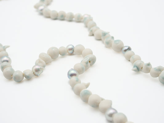 Japanese Aokoya Baroque Sea Pearl Porcelain Beads Necklace