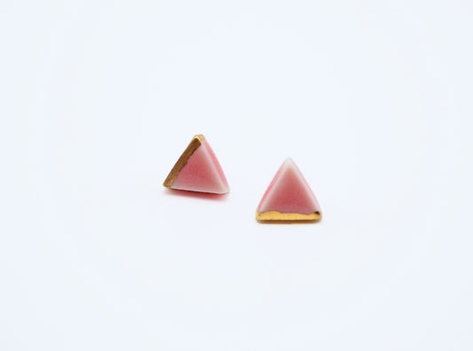 Sankaku Triangle Goldplated Porcelain earrings